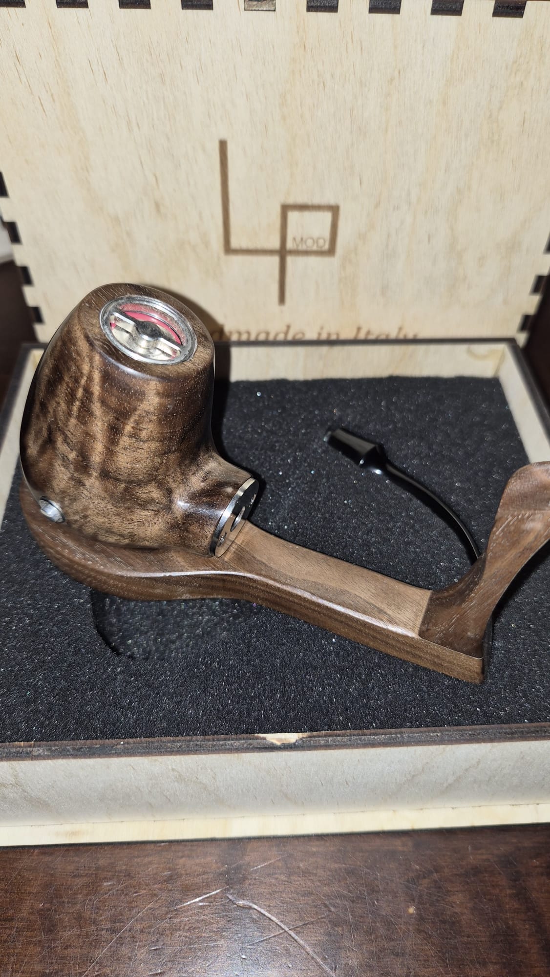 LP MOD Ethernity E-Pipe artigianale legno di noce stabilizzato